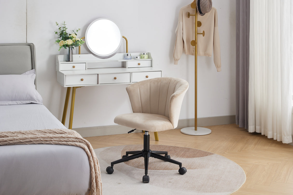 Home Office Chair, Velvet Fabric Swivel Flower Shape Computer Desk Chair for Home Office or Bedroom - V.I.P Digital Presence