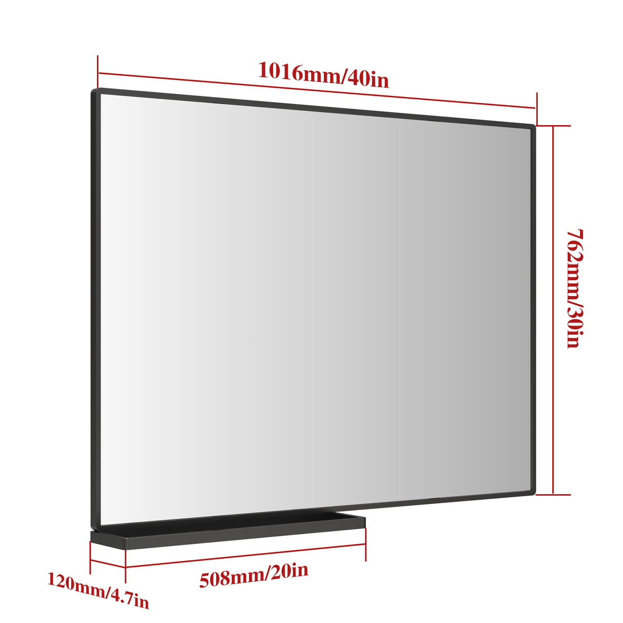 40x30 Inch modern bathroom mirror with storage rack rectangular mirror bathroom living room bedroom hanging mirror - V.I.P Digital Presence