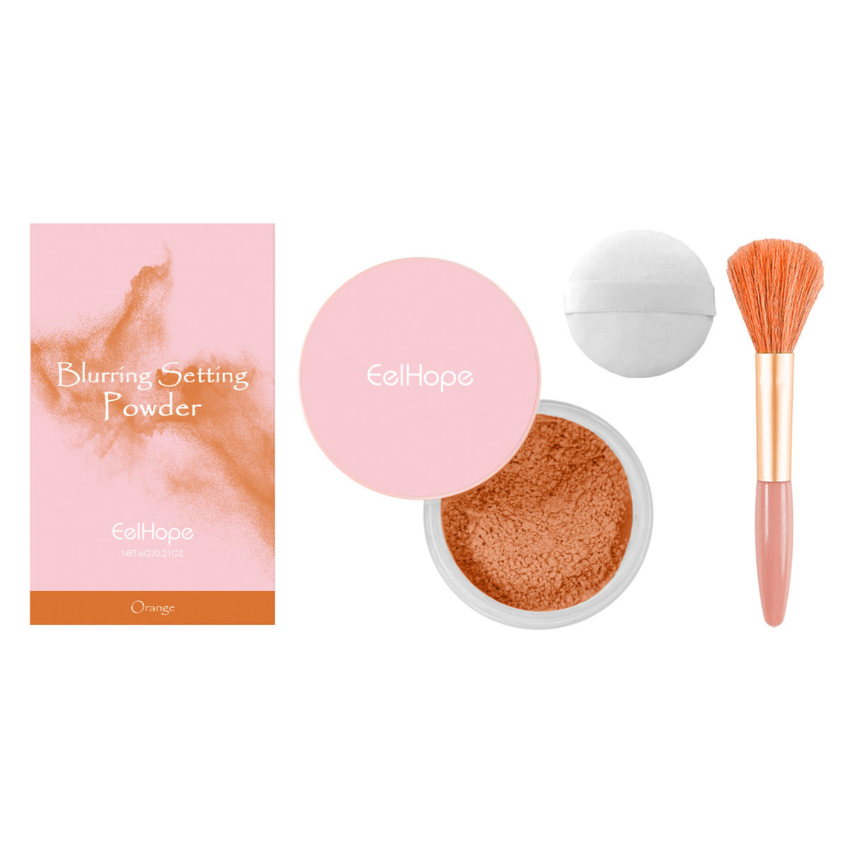 Setting powder with brush, Natural Makeup Light, Delicate Breathable Fit Dry And Wet Dual Use Powder Lasting Makeup - V.I.P Digital Presence