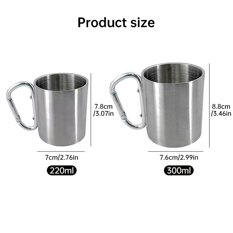 Outdoor mountaineering button, water cup, trip, camping, portable button, 201 stainless steel material - V.I.P Digital Presence