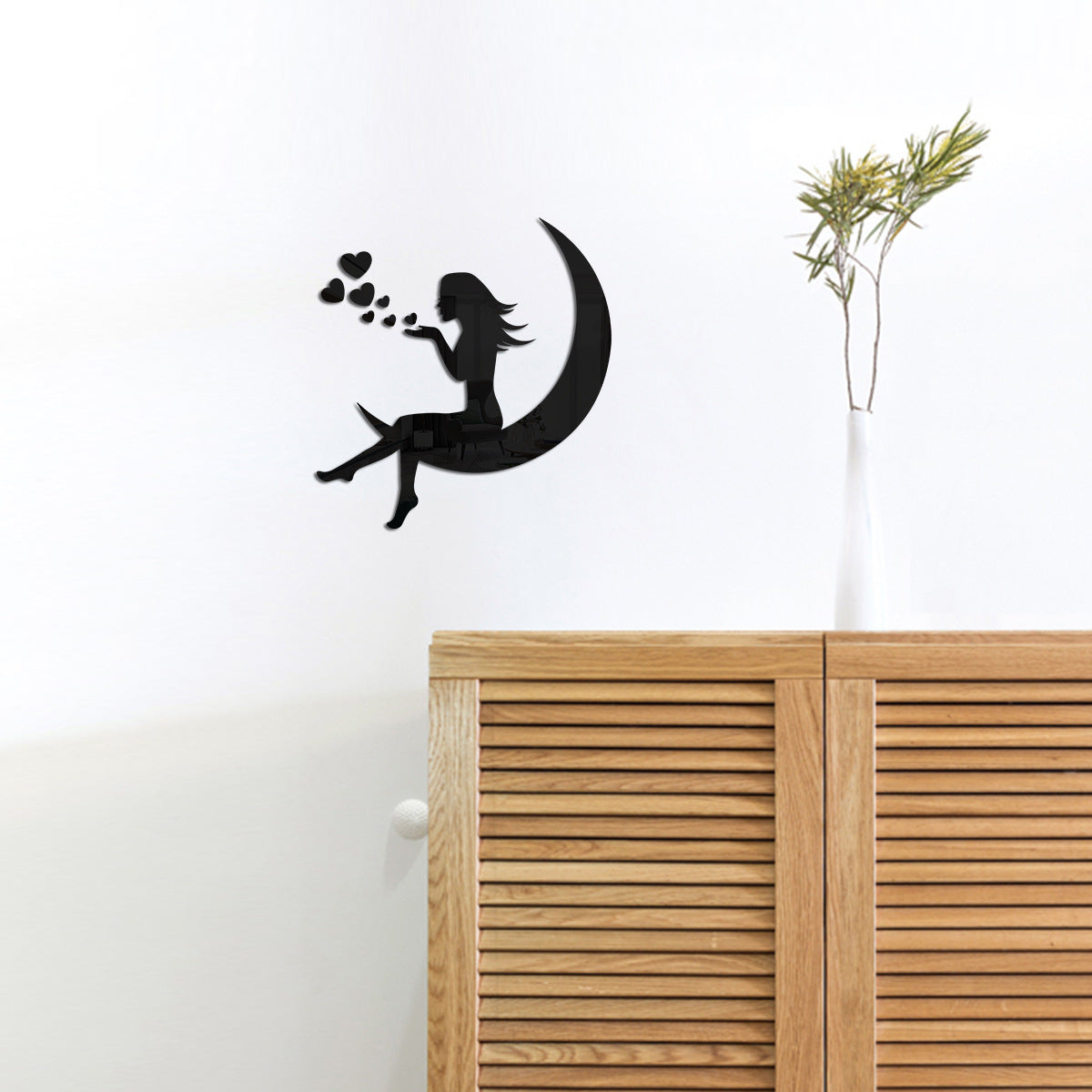 Moon Girl Mirror Sticker 1mm Acrylic 3D Wall Decal for Room and Bedroom Decorations - V.I.P Digital Presence