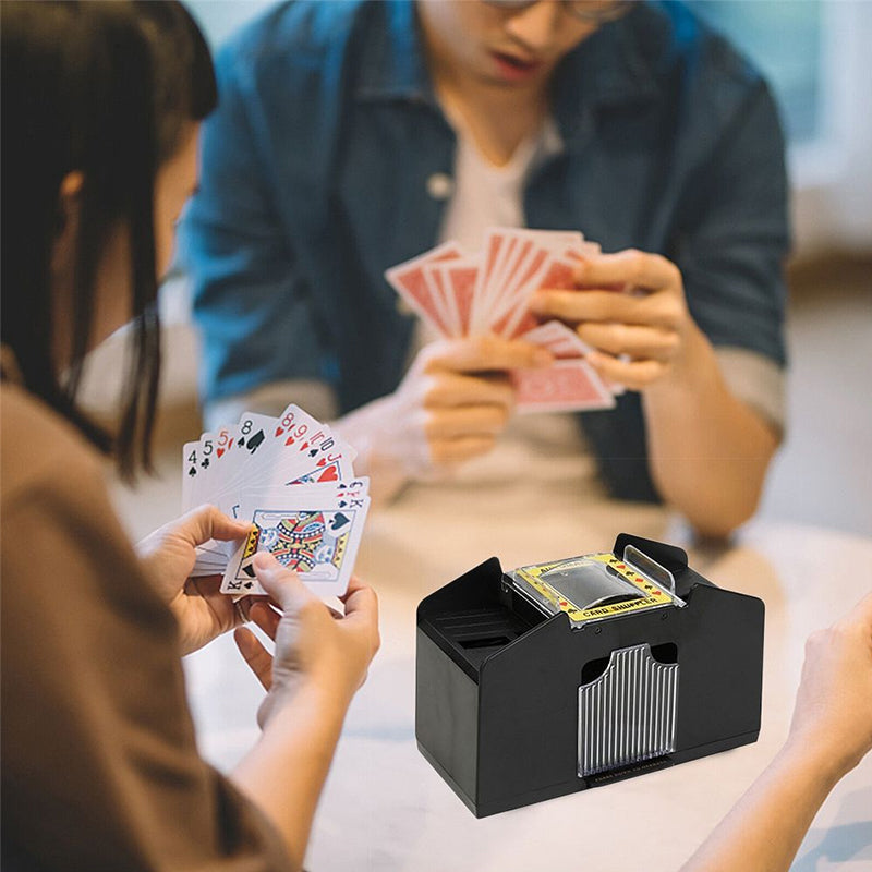 3 - sec Silent ABS Card Shuffler for Games , silent, made of ABS. For poker, board and family games. - V.I.P Digital Presence