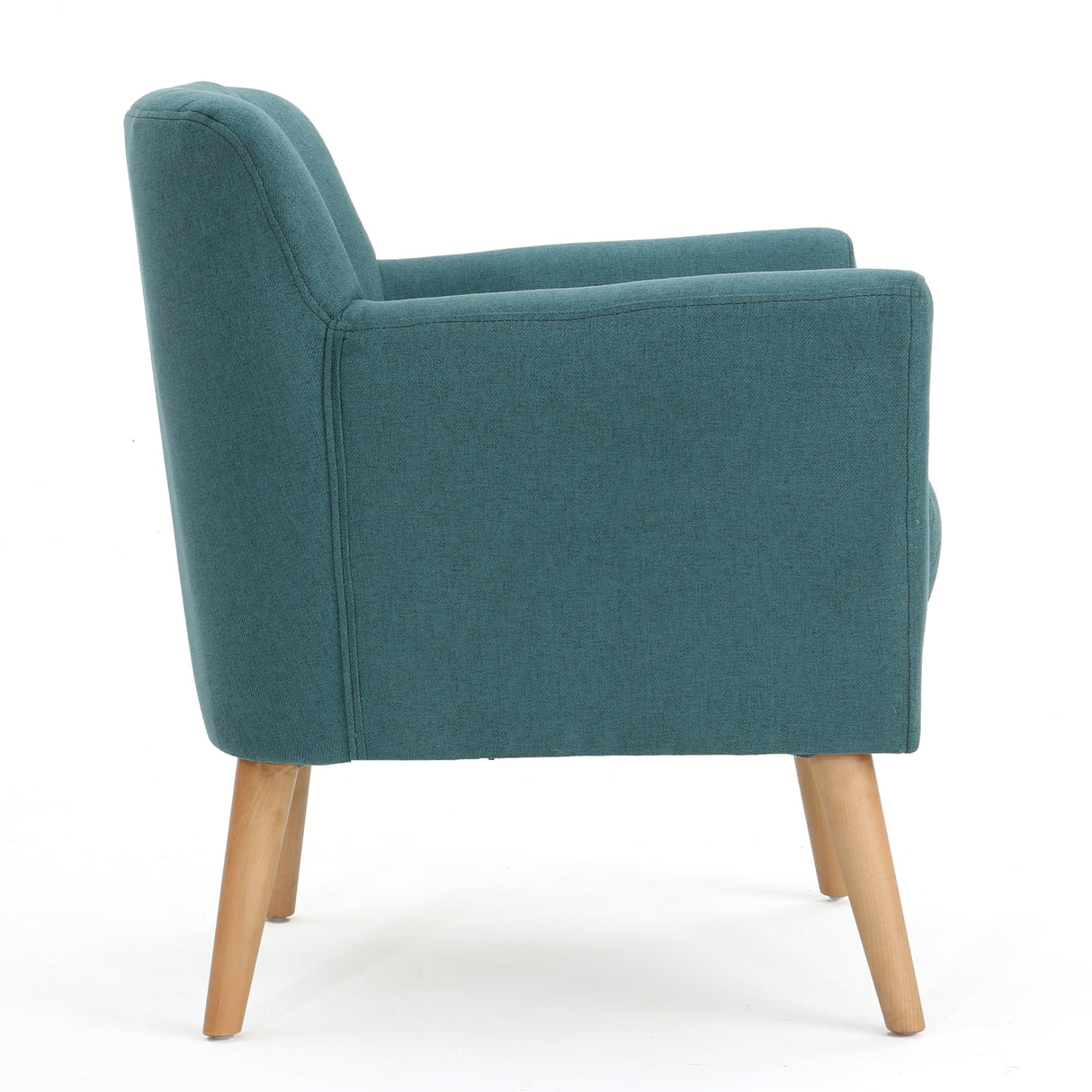Mid Century Modern Fabric Club Chair, 28.30" W x 27.60" D x 31.50" H, Dark Teal/Natural - V.I.P Digital Presence