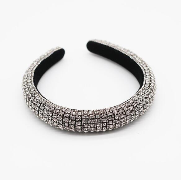 Baroque Full Crystal Hair Bands For Women Lady Luxury Shiny Padded Diamond Headband Hair Hoop Fashion Hair Accessories - V.I.P Digital Presence