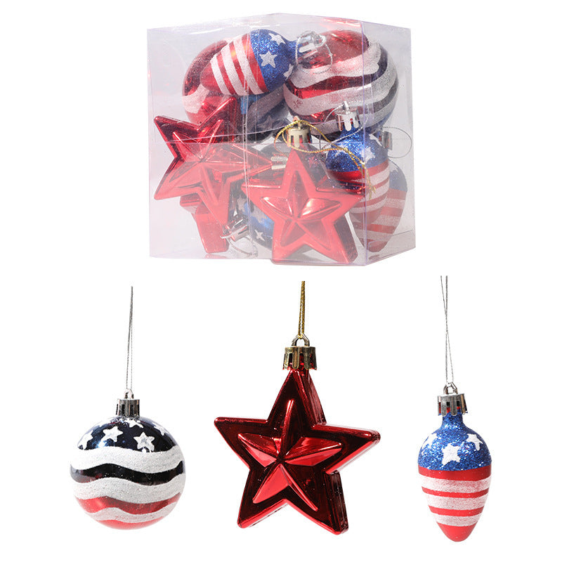 Christmas Ball Independence Day Decoration Hanging Ball Christmas Tree Decoration Prop American Plastic Ball Set - V.I.P Digital Presence