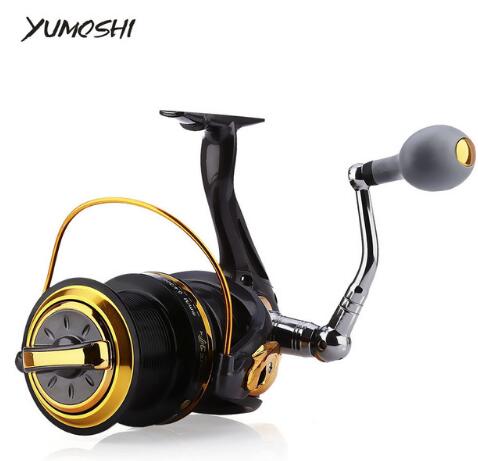 YUMOSHI Fishing Reel 12 + 1 Ball Bearings Aluminum Alloy Spool Coil Wheel Fishing Reels 8000 / 9000 Series