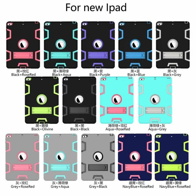 Armor Case For iPad2 iPad3 iPad4 Kids Safe Heavy Duty Silicone Hard Cover For Ipad 4 3 2 iPad 3 2 Tablet Case