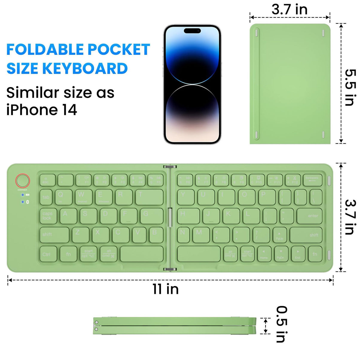 Ultra slim folding portable charging dual-mode Bluetooth keyboard with one click connection - V.I.P Digital Presence