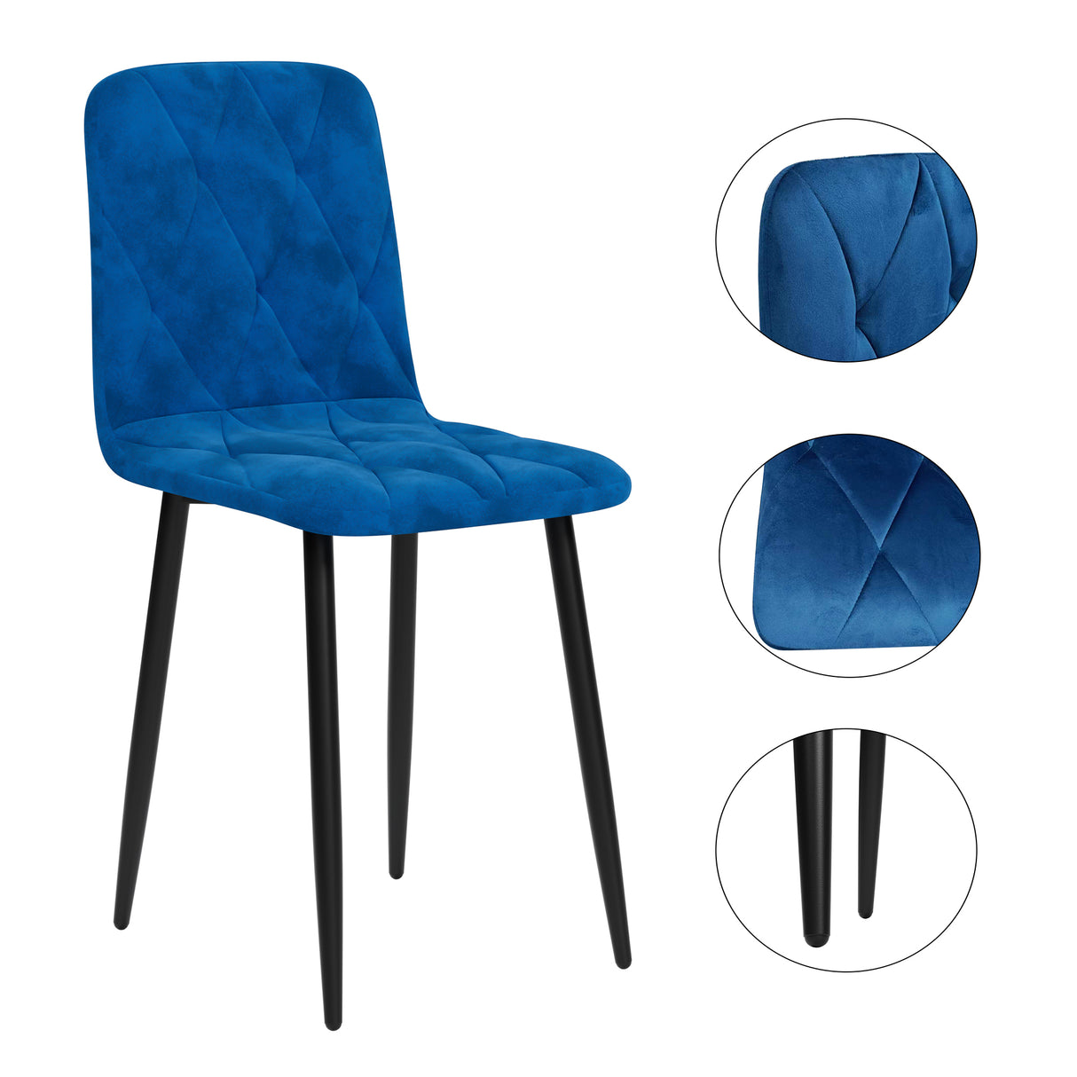 Dining Chairs Set of 4, Modern Kitchen Dining Room Chairs, Velvet Dining Chair Upholstered Cushion Seat and Sturdy Metal Legs - V.I.P Digital Presence