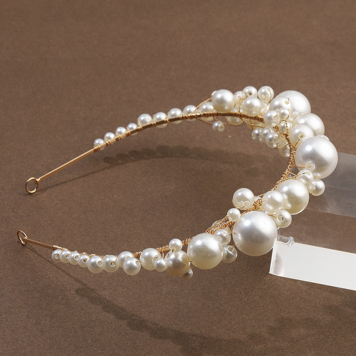 Retro bride headwear with simple pearl headbands - V.I.P Digital Presence