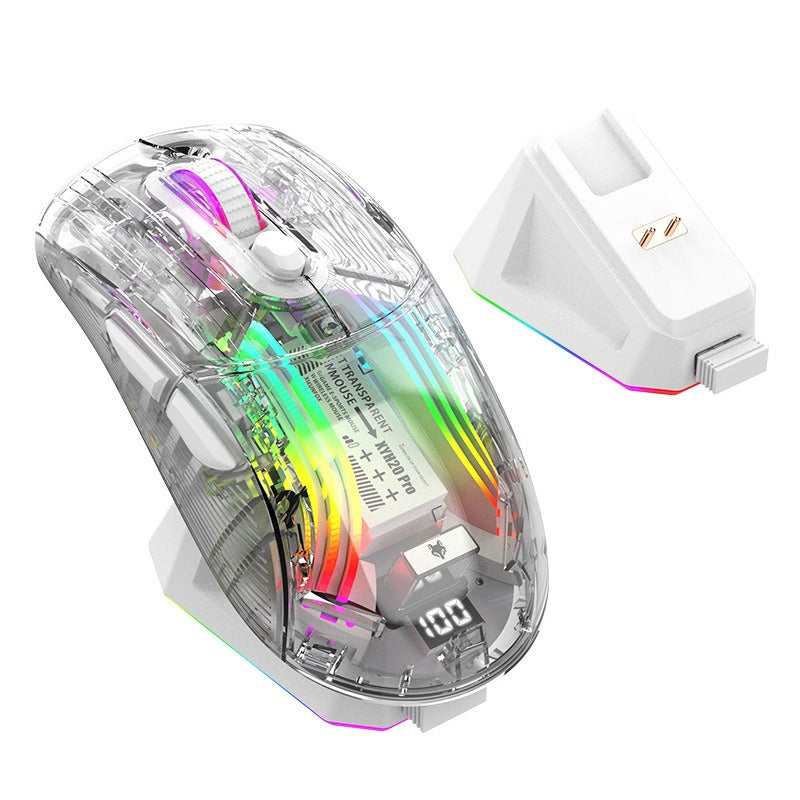 Luminous wireless Bluetooth the third mock examination transparent game mouse with screen charger - V.I.P Digital Presence