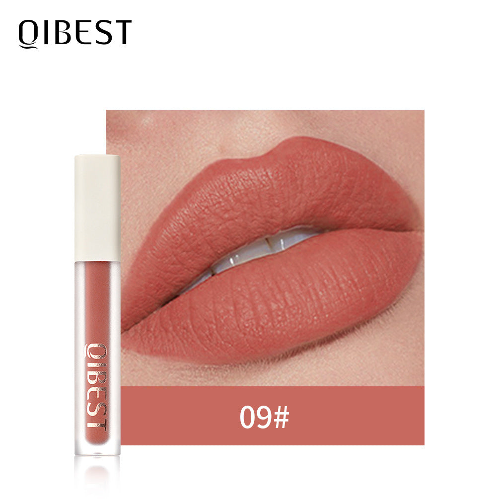 QIBEST Silky Lip Glaze Non-Stick Cup Does Not Fade Lip Gloss Makeup Color Liquid Lipstick Matte Moisturizing Lip Gloss - V.I.P Digital Presence