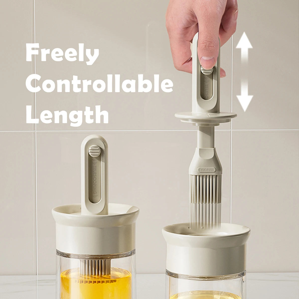 Telescopic Oil Brush Integrated Bottle Adjustable Length High Temperature Resistant Household Kitchen Barbecue Baking Tool - V.I.P Digital Presence