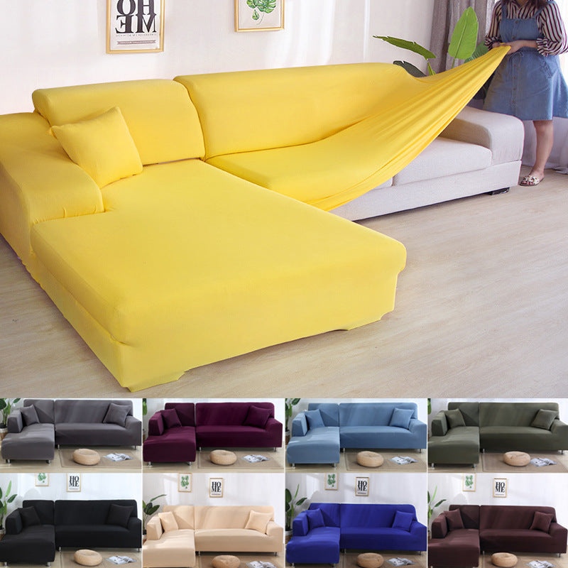 Solid color sofa cover, elastic tight package, full cover, fabric sofa cover, sofa cushion, sofa cover