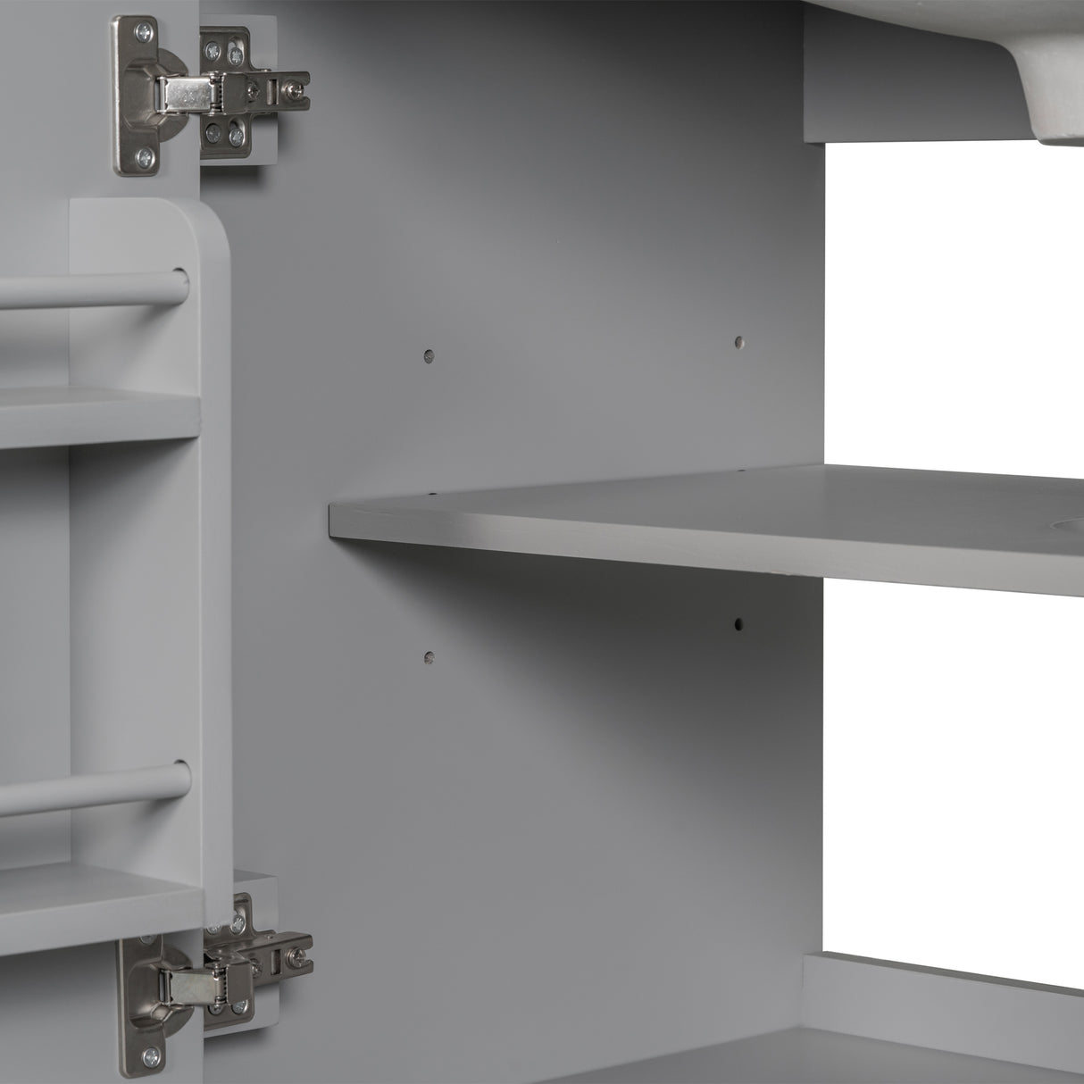 30inchgrey Bathroom Vanity with Sink ComboMulti-functional Bathroom Cabinet with Doors and Drawer Solid Frame and MDF Board - V.I.P Digital Presence