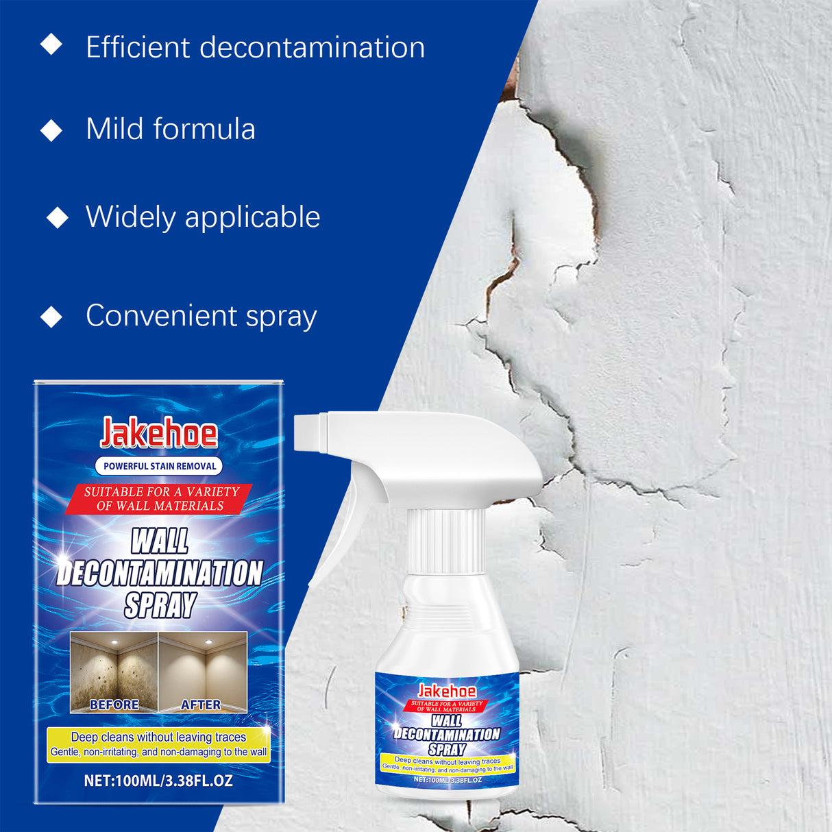 Wall Decontamination Spray Wall Cleaning Water Stains Stains Bathroom Bathroom Polishing Cleaner - V.I.P Digital Presence