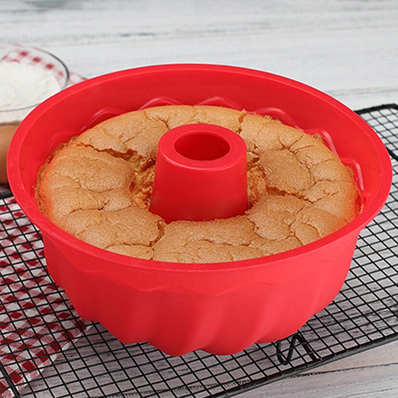 10-inch Non-Stick Silicone Bundt Pan - Multipurpose Baking Mold for Cakes, Jello & Gelatin - V.I.P Digital Presence