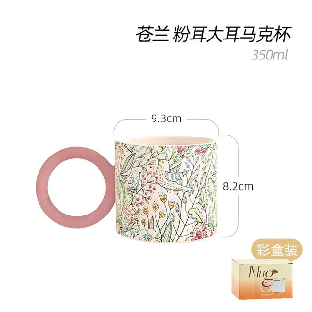 British Style Ceramic Mug Cute Coffee Cups Personality Gift Household Color Painting Kawaii Girls Breakfast Oat Milk Mugs - V.I.P Digital Presence