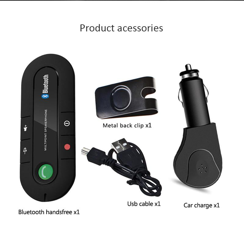 ANLUD Wireless Bluetooth Handsfree Car Kit Multipoint Speakerphone MP3 Music Player Sun Visor - V.I.P Digital Presence