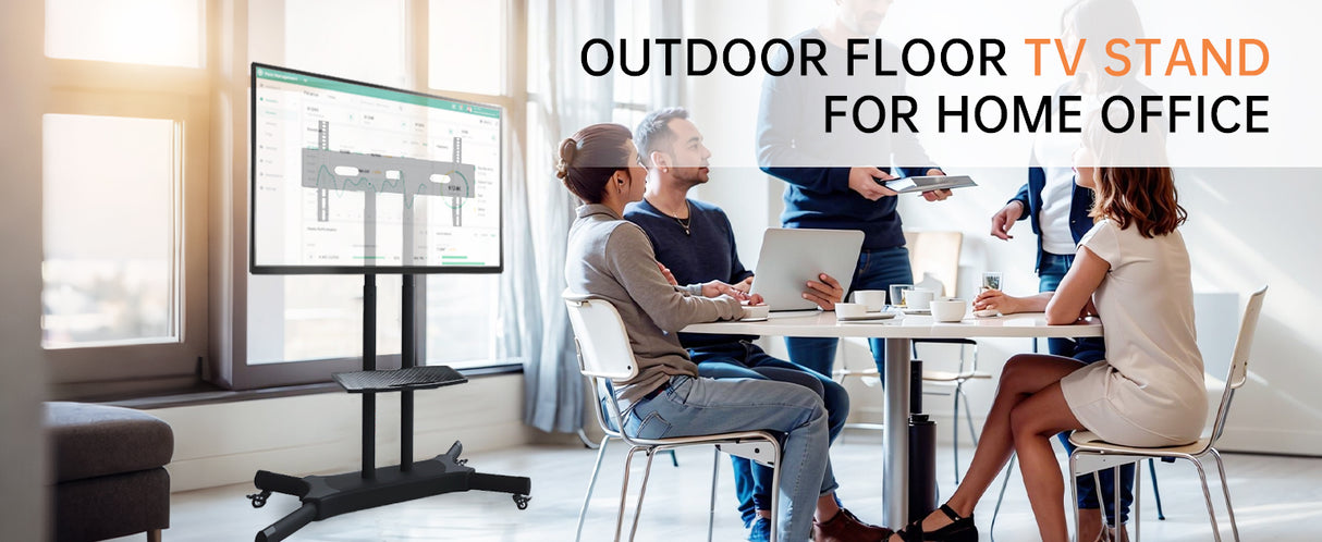 FANCO Universal Rotating TV Stand, suitable for 32-80 inch TVs, with adjustable tilt height and maximum VESA 600x400mm (black) - V.I.P Digital Presence