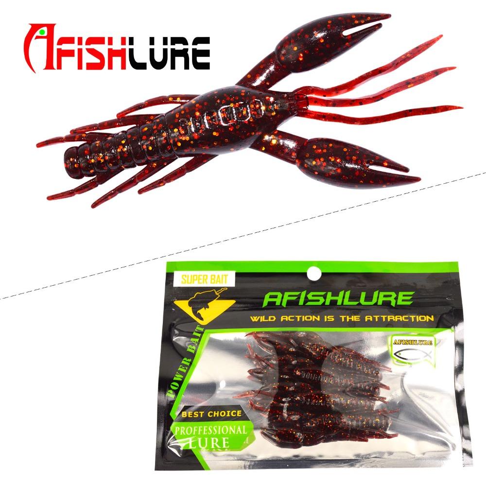 AFISHLURE 4pcs/lot AR-14 hammer Crab clamp Shrimp 80mm 5.5g claw Bait artificial lure sauce green bait Swimbait Fake