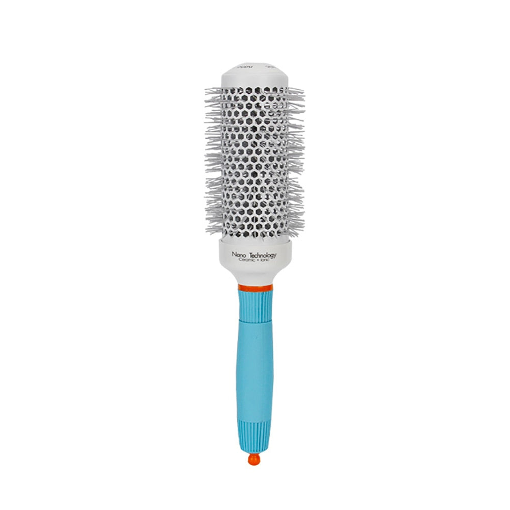 Professional Round Blue Hair Brush Ceramic Ion Hairbrush Comb Fashion Salon Hair Styling Tools - V.I.P Digital Presence