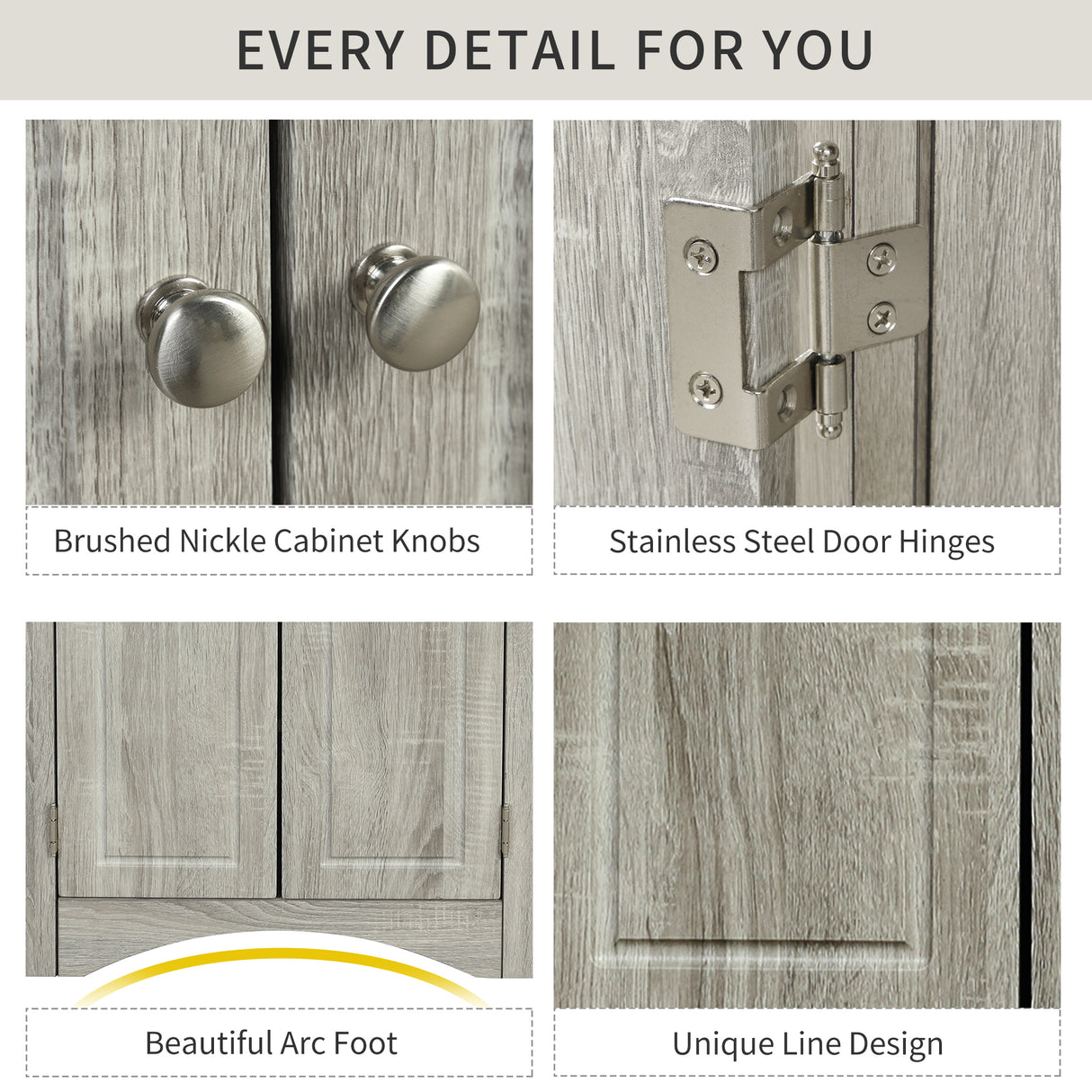 Oak Triangle Bathroom Storage Cabinet with Adjustable Shelves, Freestanding Floor Cabinet for Home Kitchen - V.I.P Digital Presence