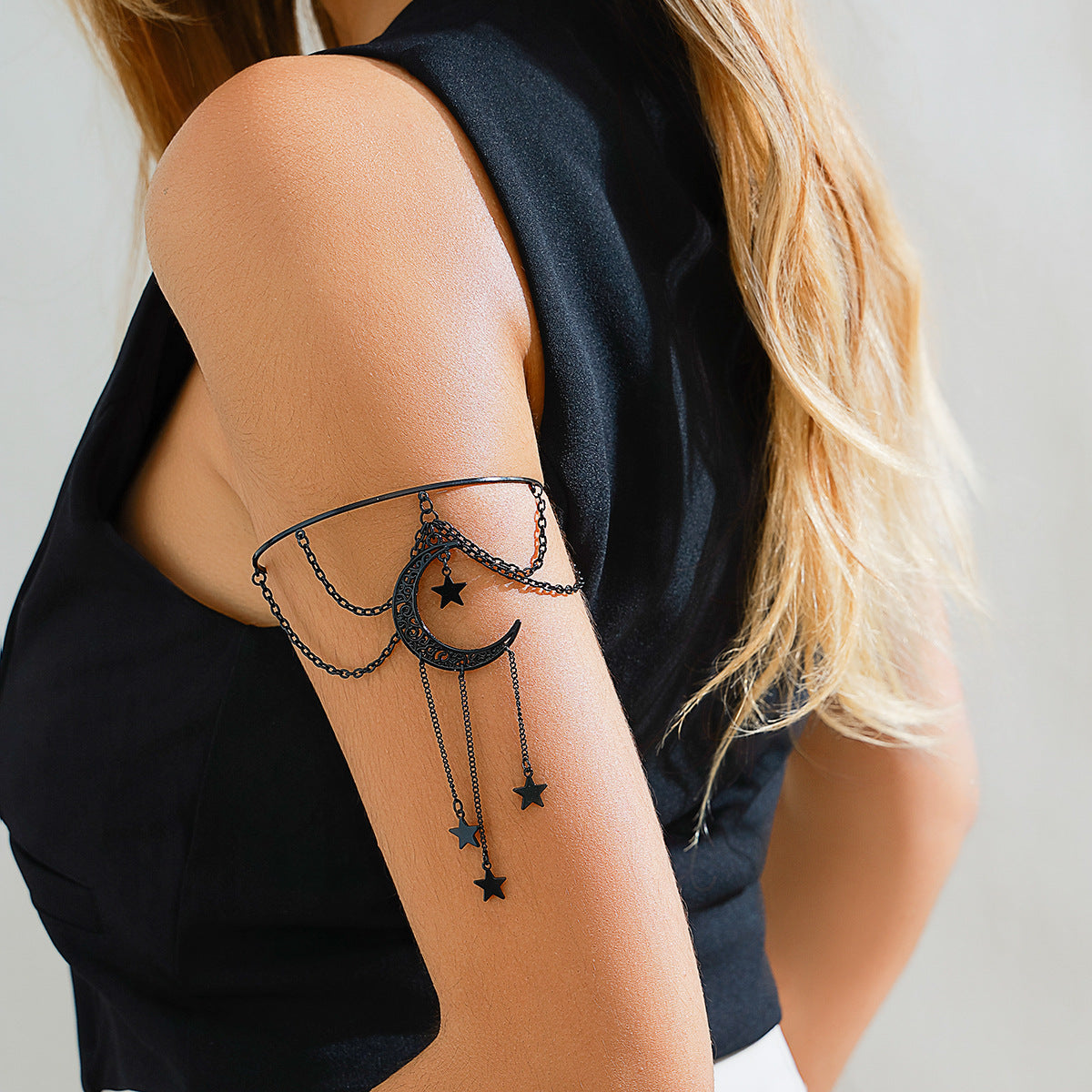 Sweet and Cool Gothic Cross Crystal Chain Multi layer Open Arm Bracelet Hand Ornament Leg Chain - V.I.P Digital Presence