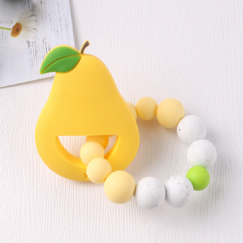 New baby cartoon fruit bracelet molar bracelet chewing teeth gum baby teething comfort toy