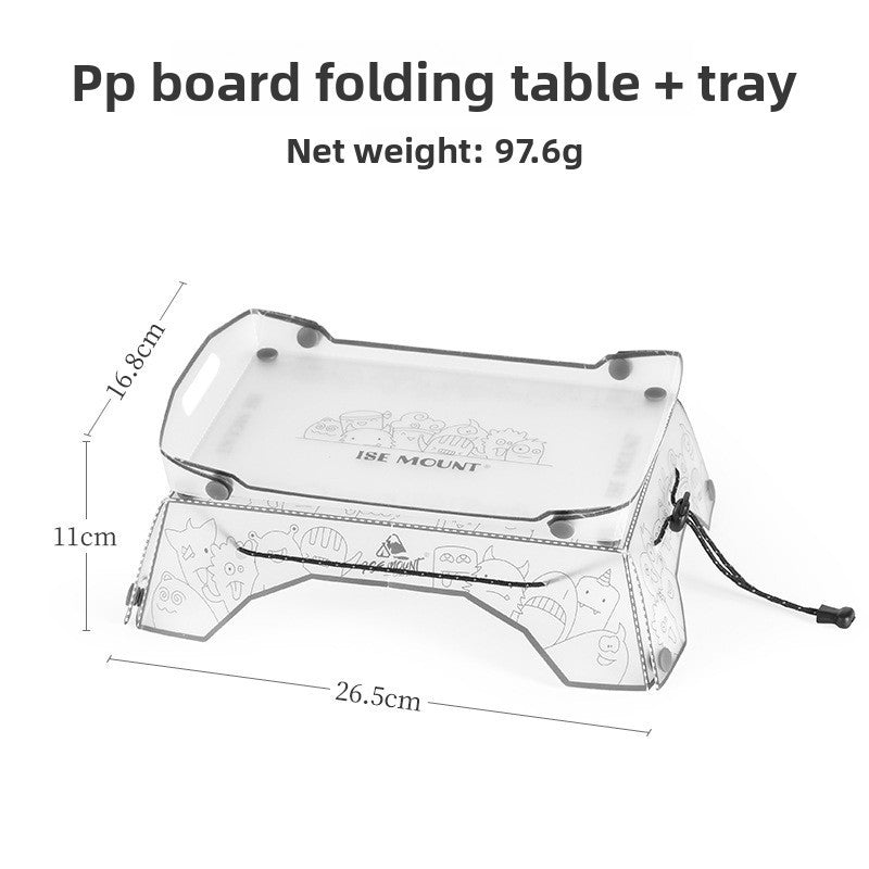 Folding Mini Table - Ultralight PP Camp Table & Tray (97g) Food-grade, Portable for Camping & Hiking Gear - V.I.P Digital Presence