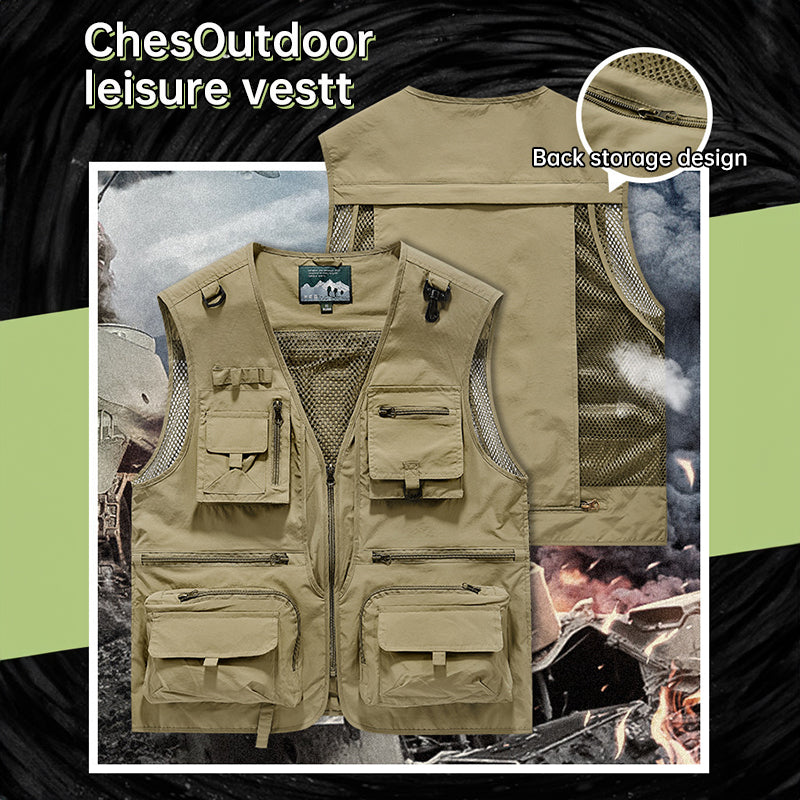 Men’s Summer Tactical Vest: 14-Pocket, Mesh, Ideal for Hiking, Fishing, Photography & Work - V.I.P Digital Presence