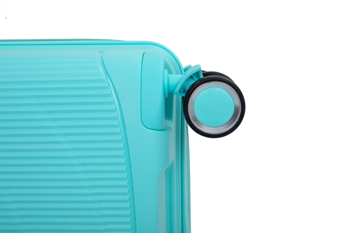 Expandable Hardshell Suitcase Double Spinner Wheels PP Luggage Sets Lightweight Durable 3-Piece Set (20/24/28) , Lake Blue