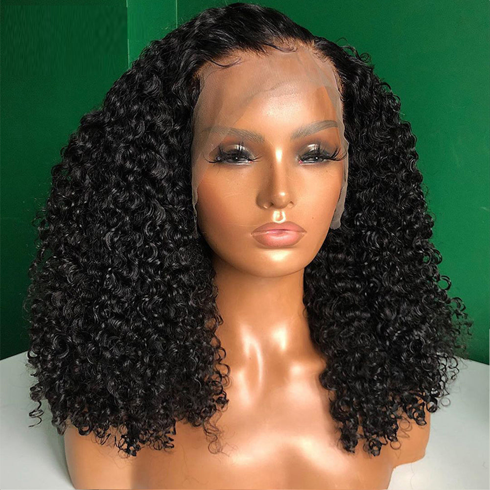 Wig Female Curly Hair Black Small Curly Curly Wig High Temperature Silk Chemical Fiber Front Lace Headgear - V.I.P Digital Presence