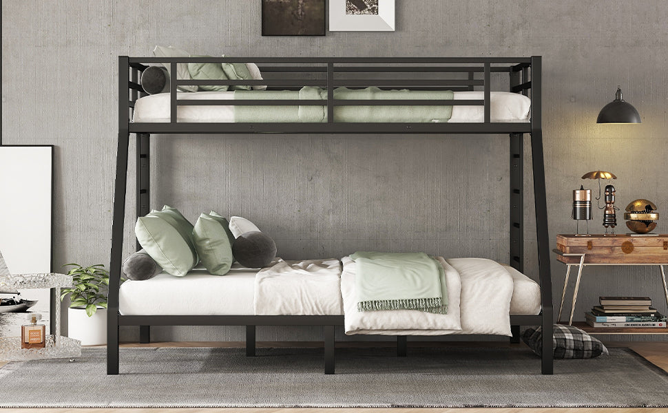 Metal Twin XL over Queen Bunk Bed for Teens and Adults,Space-Saving/Noise Reduced/No Box Spring Needed - V.I.P Digital Presence