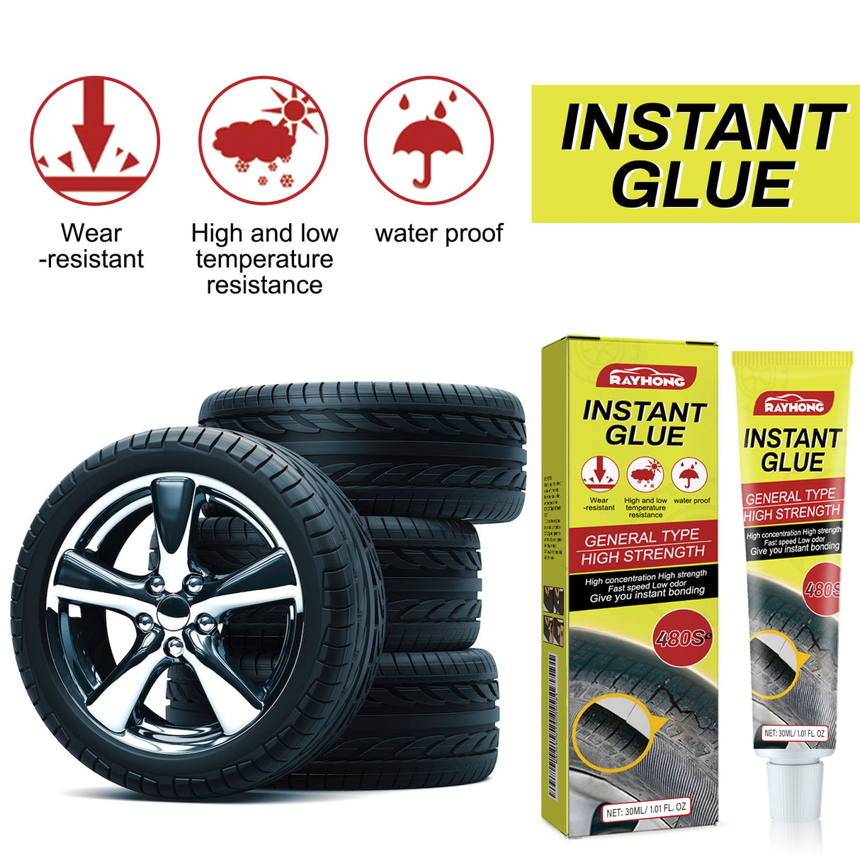Instant Glue, Car Tire Crack Repair Glue Tire Maintenance Repair Glue Sealing Adhesive - V.I.P Digital Presence