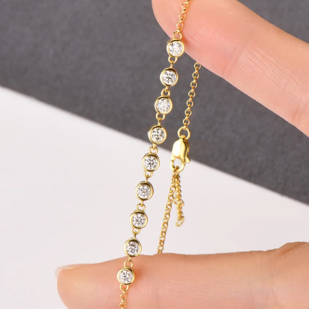 Inlaid Moissanite 925 Sterling Silver Bracelet - V.I.P Digital Presence