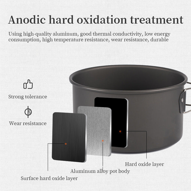 1-3 Person Camping Cookware Set: Light, Portable Pot & Pan in Carrying Bag, Ideal for Outdoor Trips - V.I.P Digital Presence