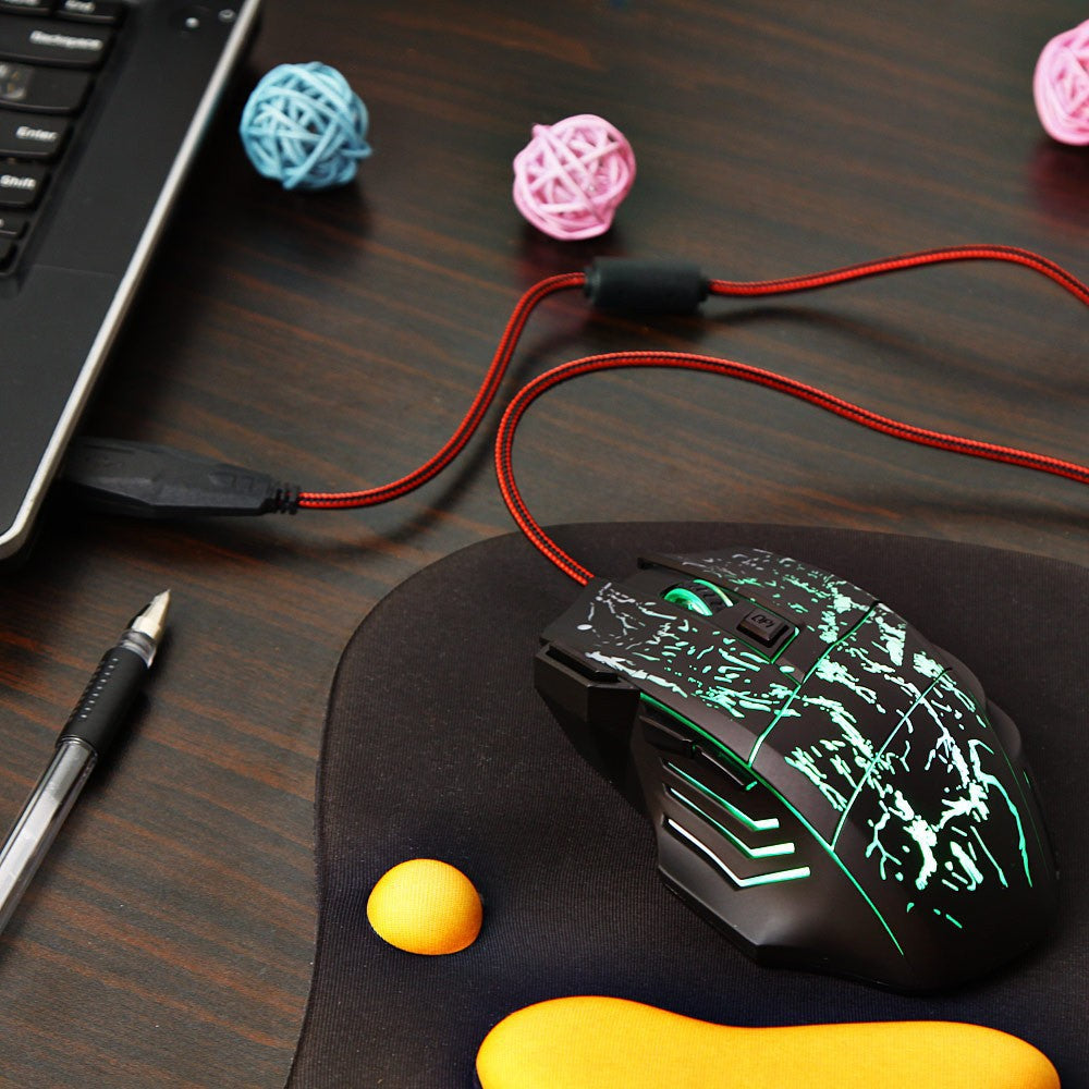 HXSJ Flow Crack Gaming Mouse Colorful Luminous MOUSE 7D Gaming Mouse - V.I.P Digital Presence