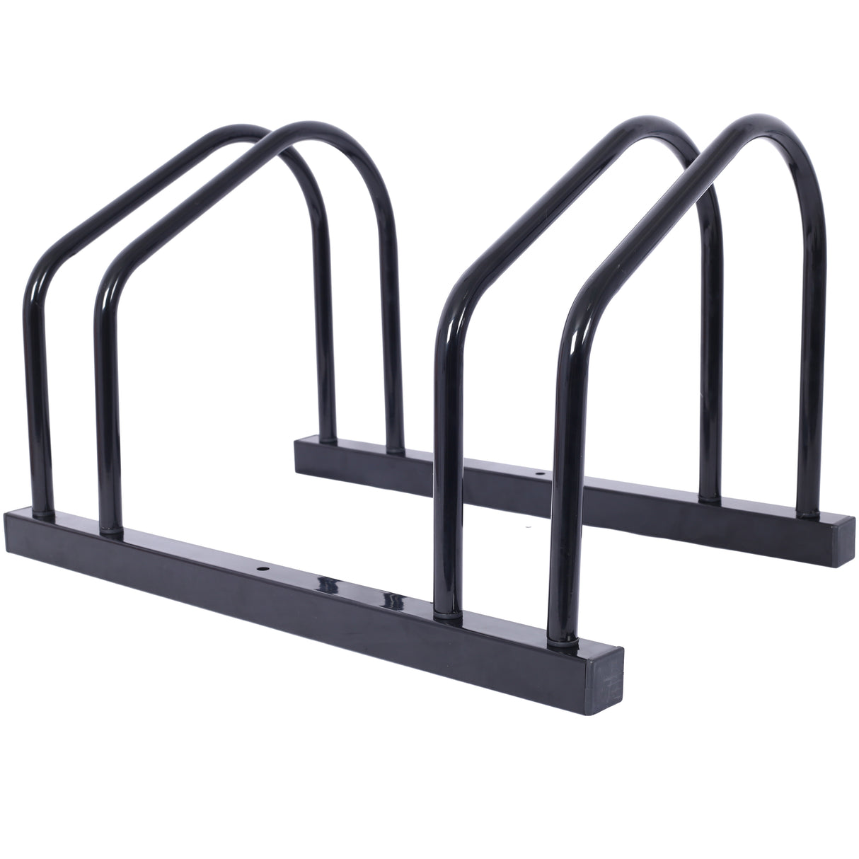2 bicycle parking racks 22-28 inch wheel supports, maximum tire width 2.15 inches, black painted - V.I.P Digital Presence