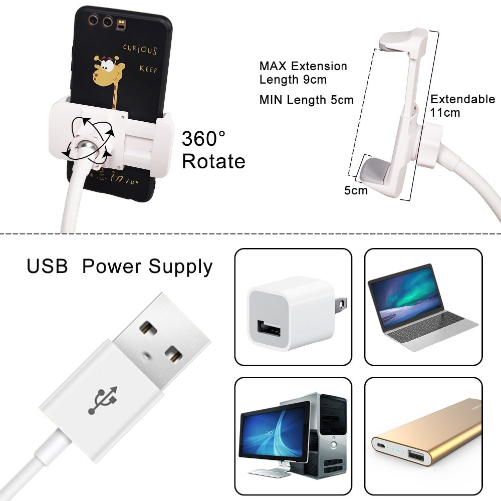 Photo Studio Selfie LED Ring Light with Cell Phone Mobile Holder for Youtube Live Stream Makeup Camera Lamp for iPhone Android - V.I.P Digital Presence