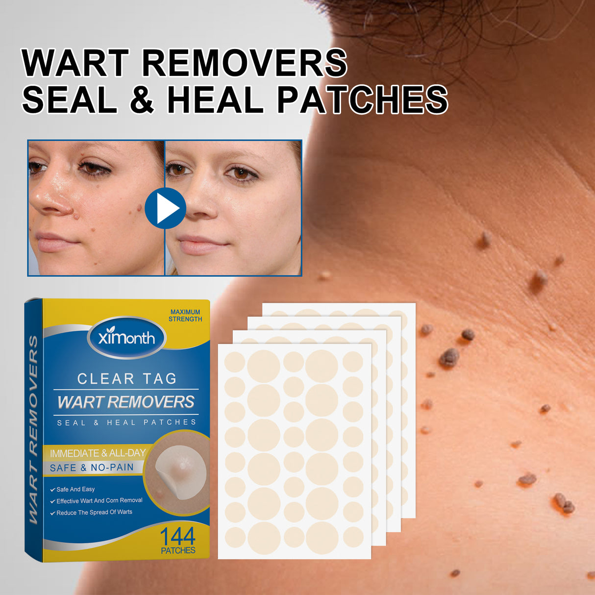 Wart Removers Seal & Heal Patches, Lightening Mole Gram Wart Repair Meat Grain Callus Corns Skin Clean And Smooth Patch - V.I.P Digital Presence