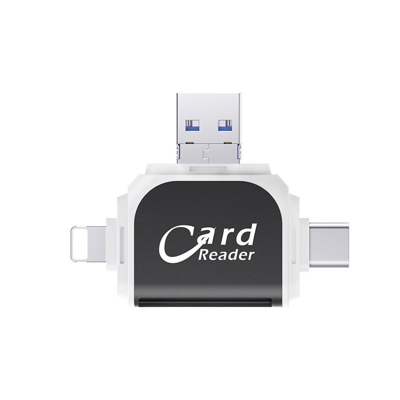 Plug and play for Apple and Android phones multifunctional card reader four in one multifunctional TF card SD card - V.I.P Digital Presence