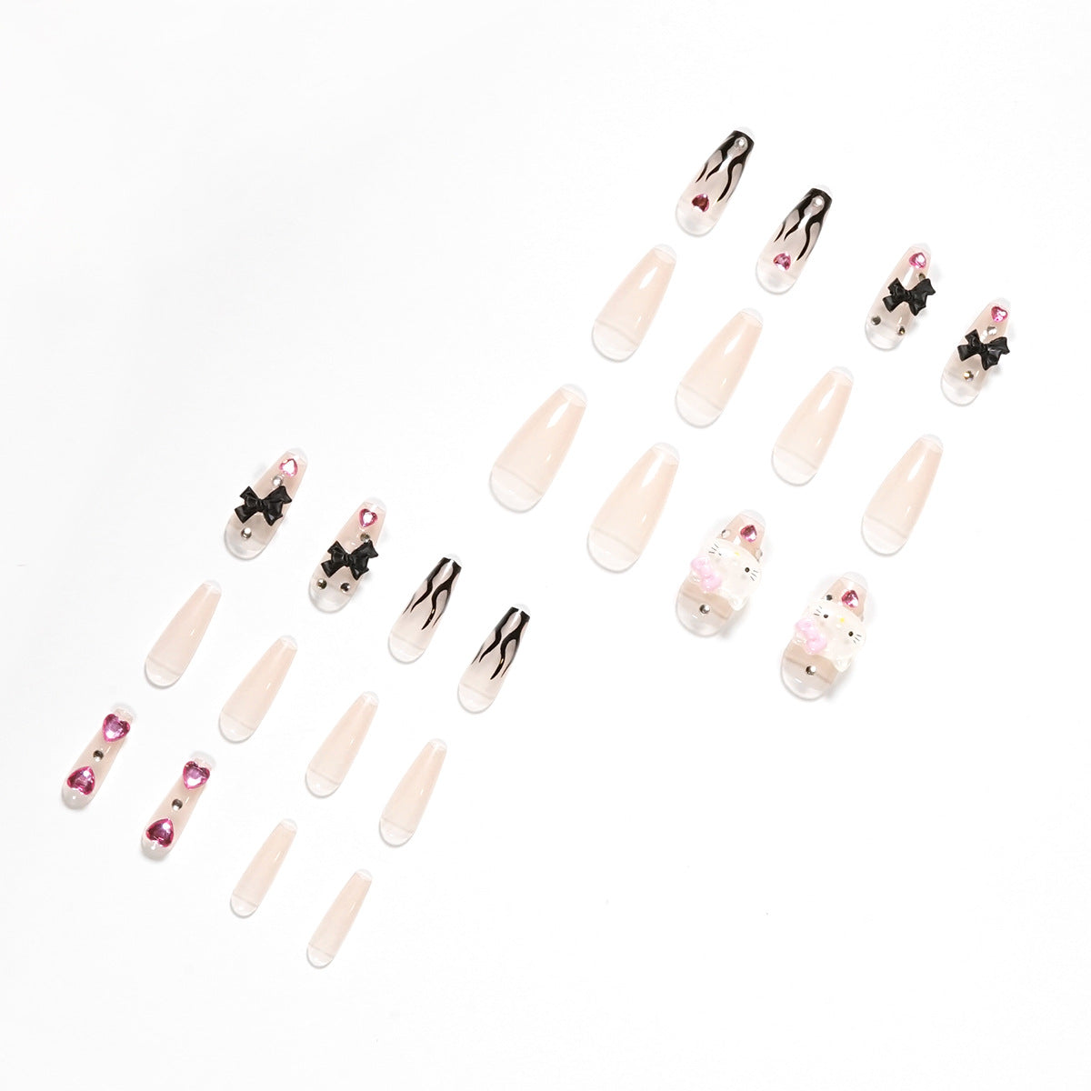 Girl Black Flame Y2K Style Wearing Nail Products Nail Patch Nail Patch Removable Nail Piece Fake Nail - V.I.P Digital Presence