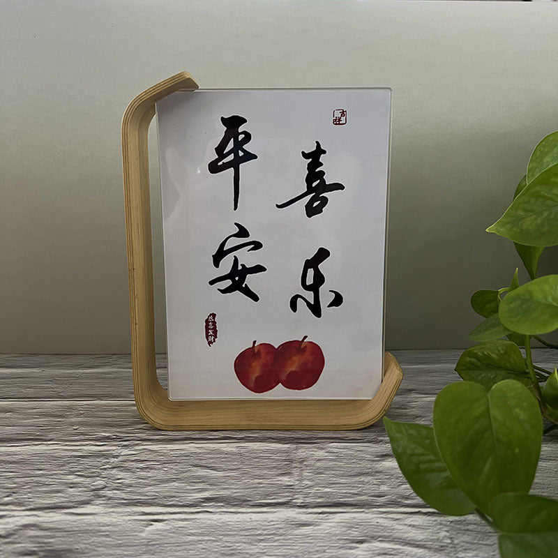 Double sided acrylic photo frame creative photo frame leaf carving table solid wood desktop decoration photo frame - V.I.P Digital Presence