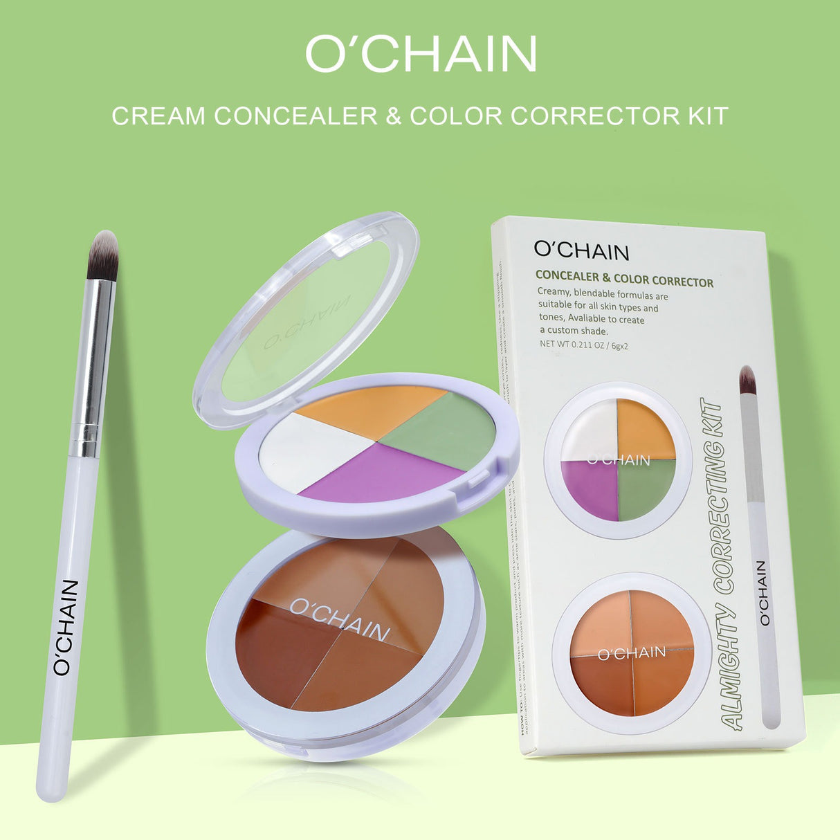 O'CHAINFour-color concealer set to cover spots, acne, dark circles, tear trough concealer - V.I.P Digital Presence