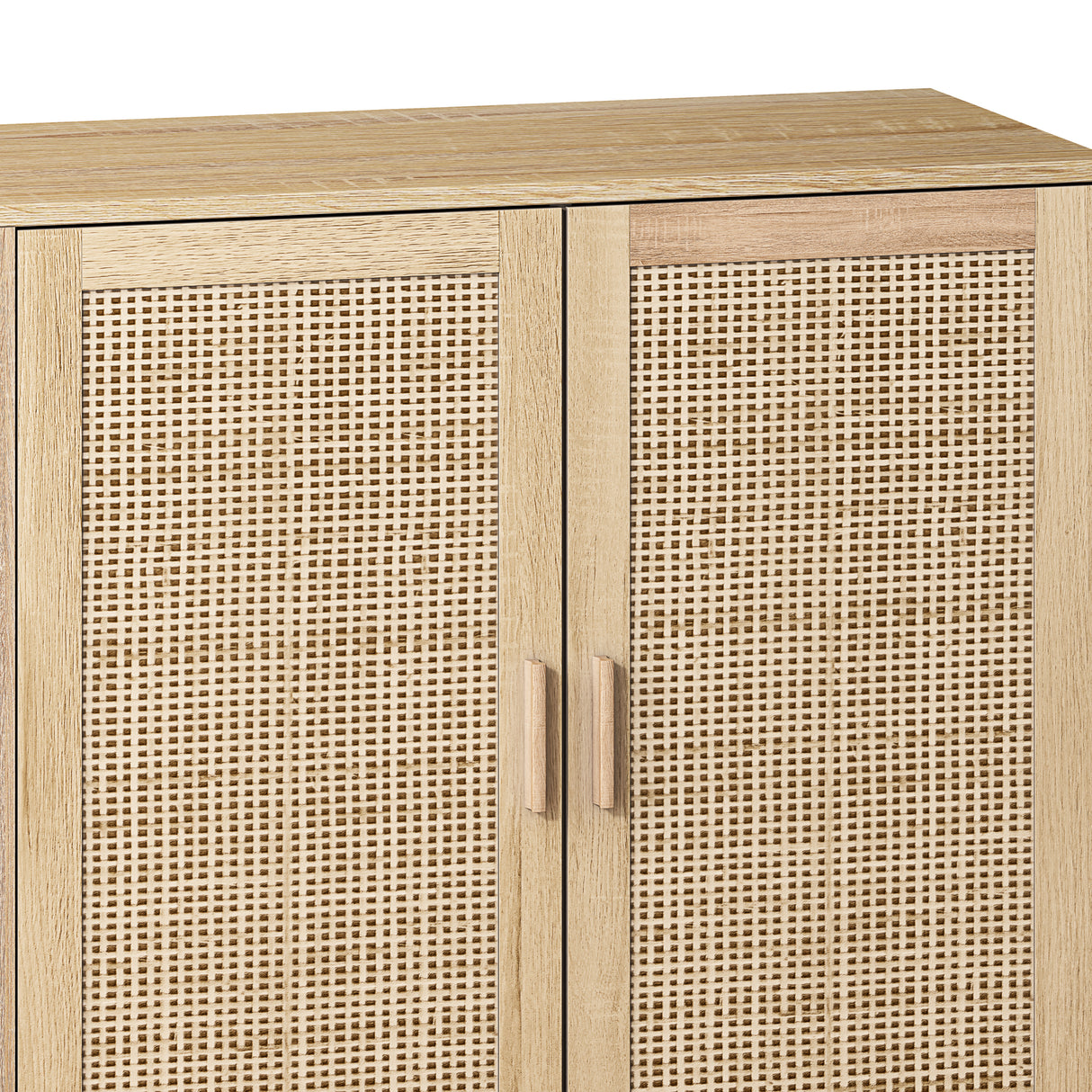 62.20"Elegant and Functional 4-Door Rattan Decorative Storage Cabinet,for Bedroom,Living Room,Office,Easy Assembl - V.I.P Digital Presence