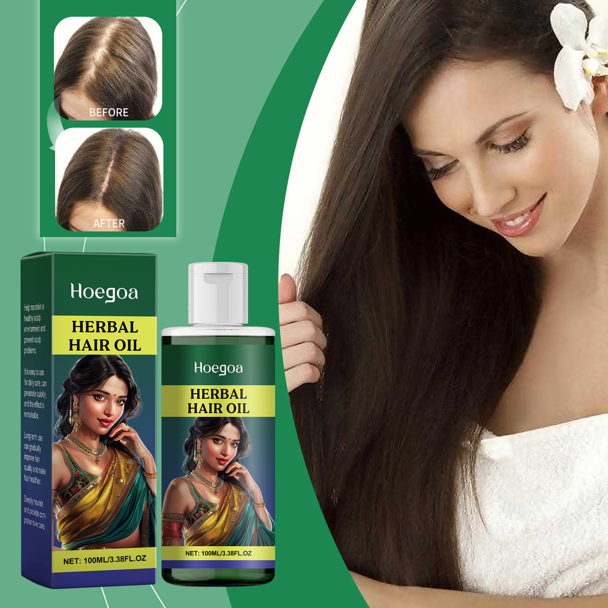 Herbal Hair Care Oil Gently Cleans And Moisturizes Dry And Split Hair And Nourishes Hair - V.I.P Digital Presence
