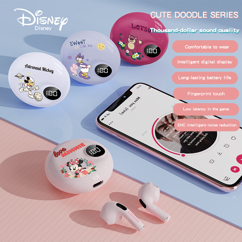 New Minnie Mickey Digital Display Bluetooth Headset Co-Branded Bluetooth Headset Apro6 Half In-Ear TWS - V.I.P Digital Presence