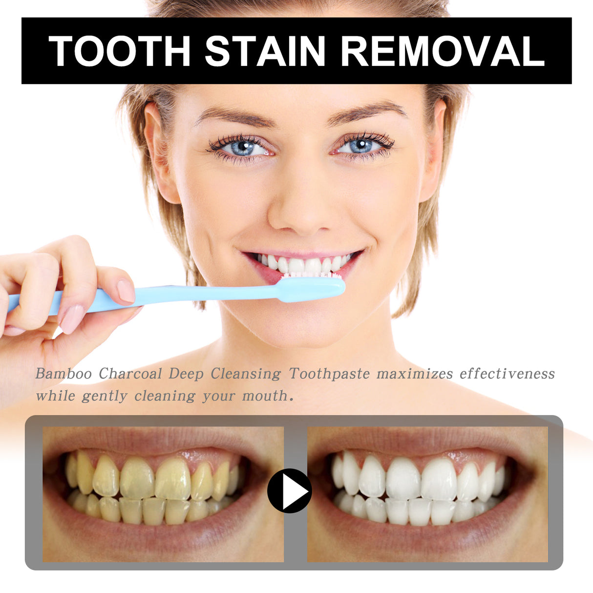 Bamboo Charcoal Whitening Toothpaste Dazzling Teeth Strong Enamel Easy Stain Removal Fresh Breath Bamboo Charcoal Toothpaste - V.I.P Digital Presence