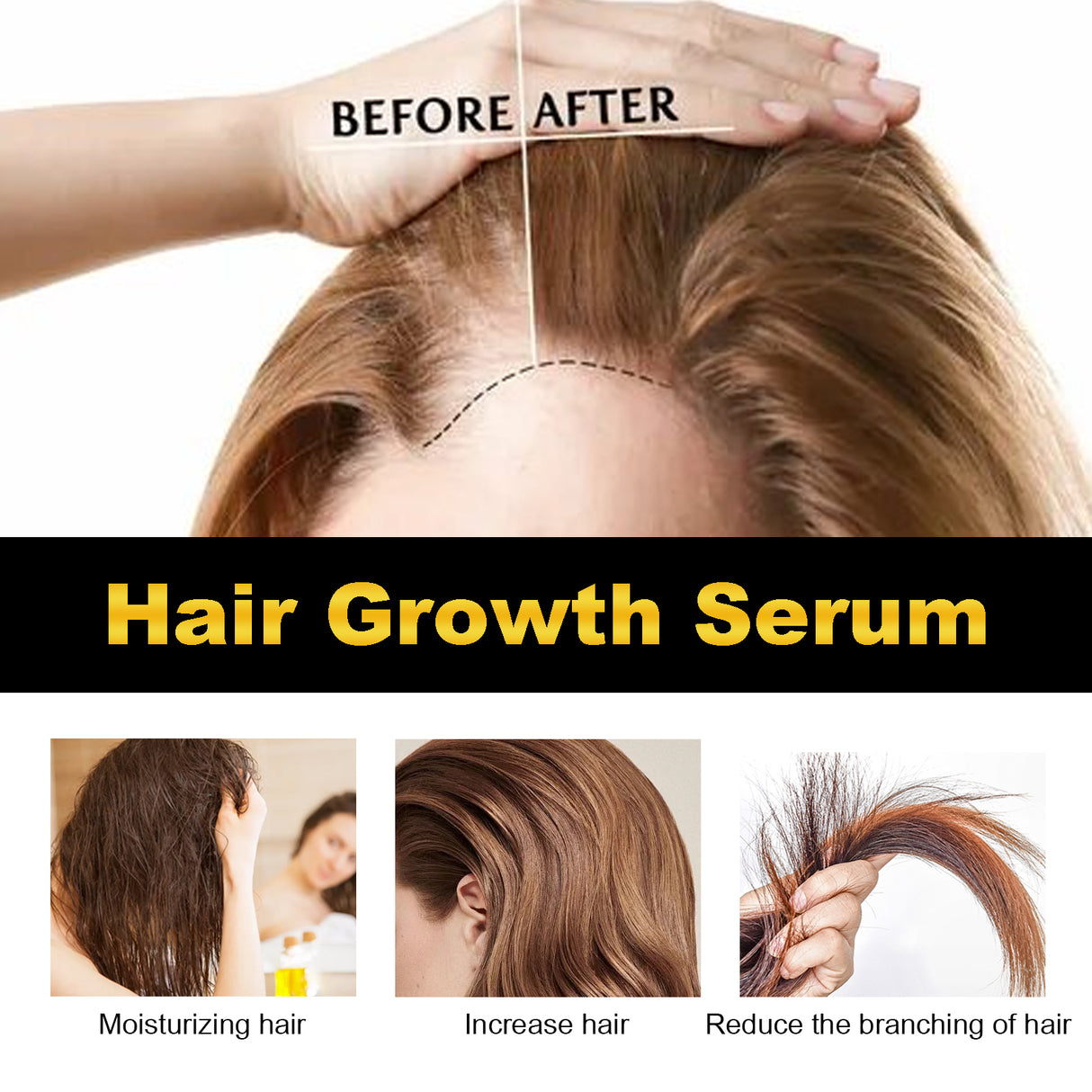 HOEGOA Hair Growth Serum, Dense Hair Repair Dry And Irritated Hair Moisturizing Hair Dense Hair Care Essential Oil - V.I.P Digital Presence
